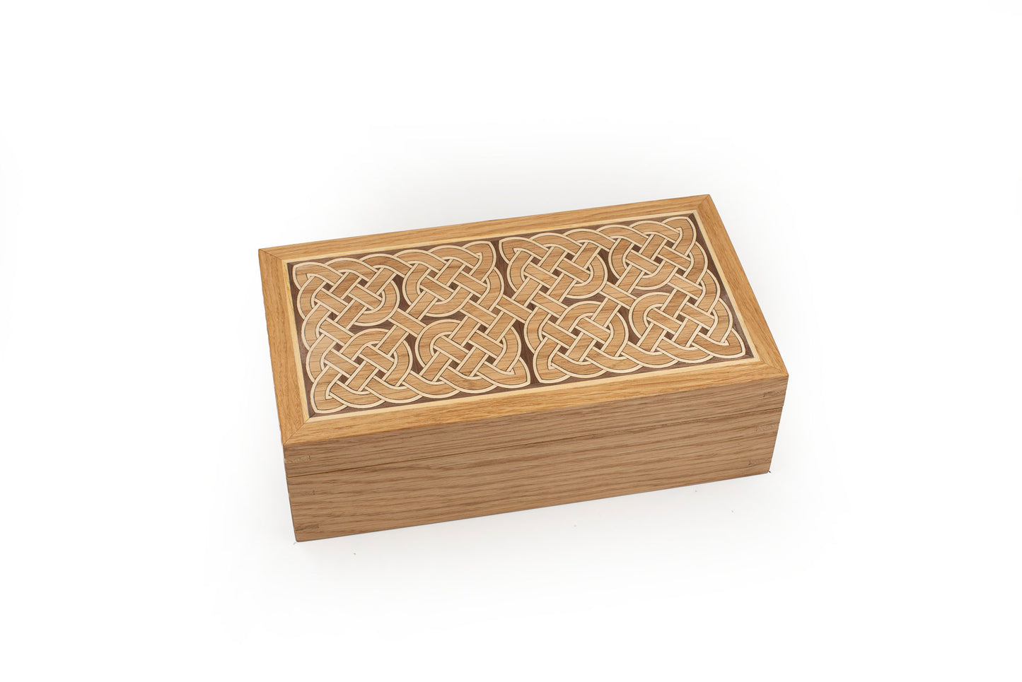 Trinket Box, Handcrafted of Solid Oak with Celtic Pictish Marquetry inlays - optional personalised engraving