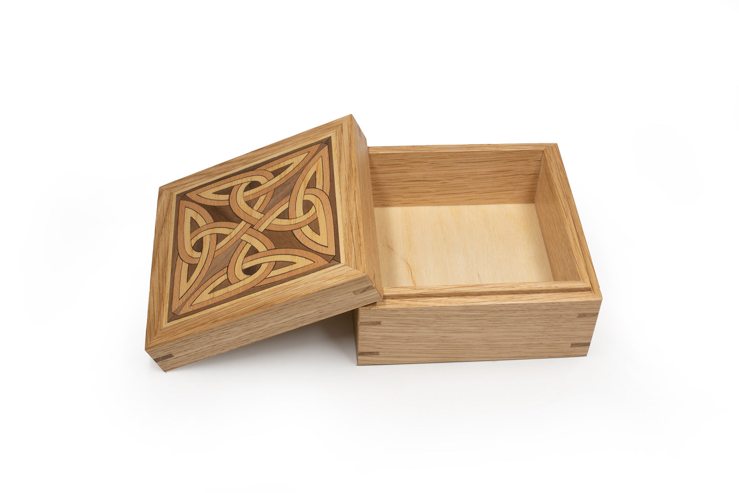 Celtic Marquetry Box, Handcrafted of Solid Oak with Strathmartin inlays, optional Personalised