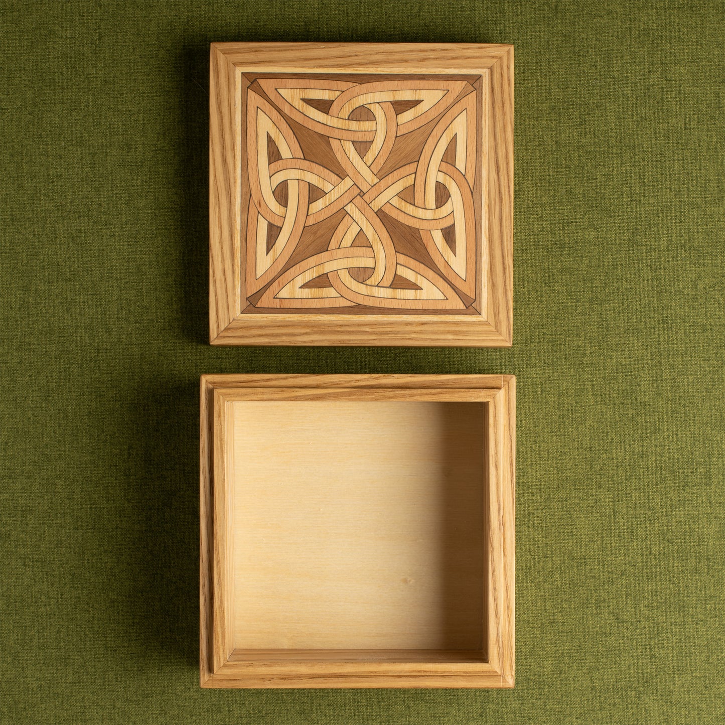Celtic Marquetry Box, Handcrafted of Solid Oak with Strathmartin inlays, optional Personalised